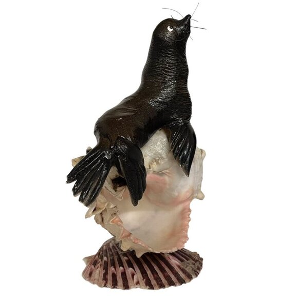 Vintage 1960s Kitschy Seashell Sculpture with Rosin Seal Unique Art Creation - Picture 6 of 13